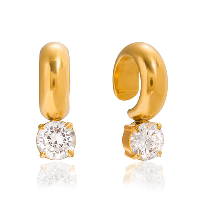 Crystal Huggie Stud Earrings