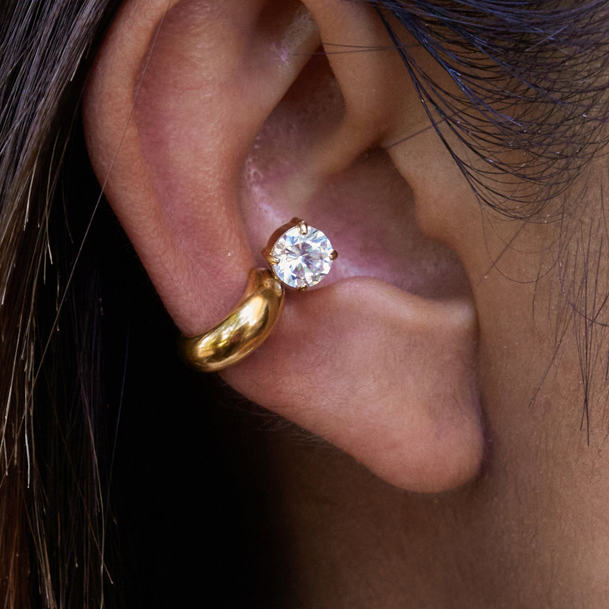Crystal Huggie Stud Earrings