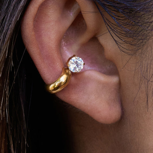 Crystal Huggie Stud Earrings