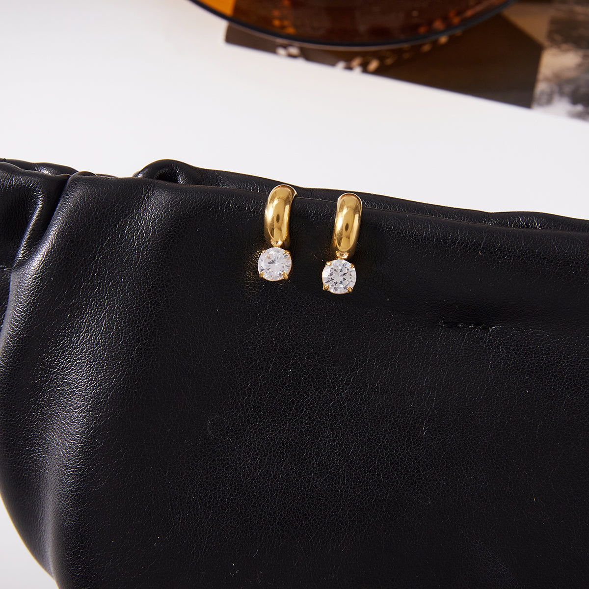 Crystal Huggie Stud Earrings