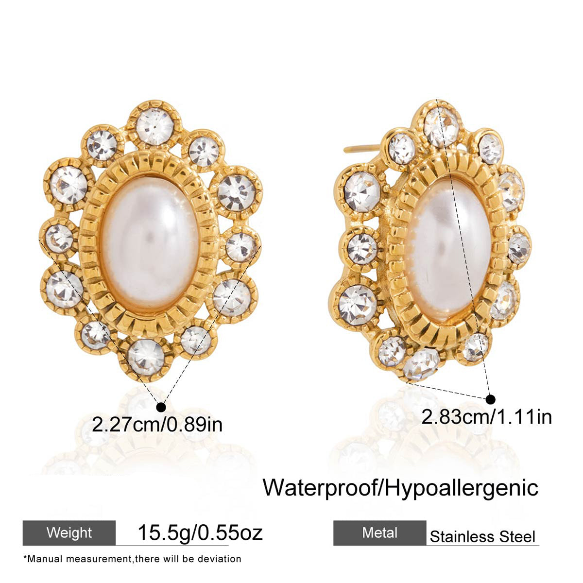 Gilded Aura Crystal Inlay Earrings