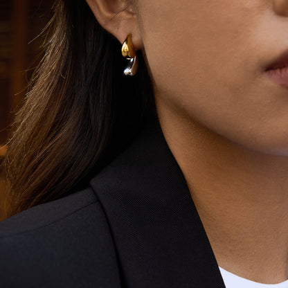 The Eclipse Two-Tone Drop Earrings