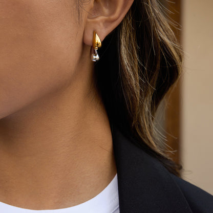 The Eclipse Two-Tone Drop Earrings
