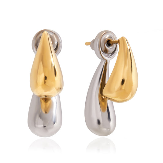 The Eclipse Two-Tone Drop Earrings