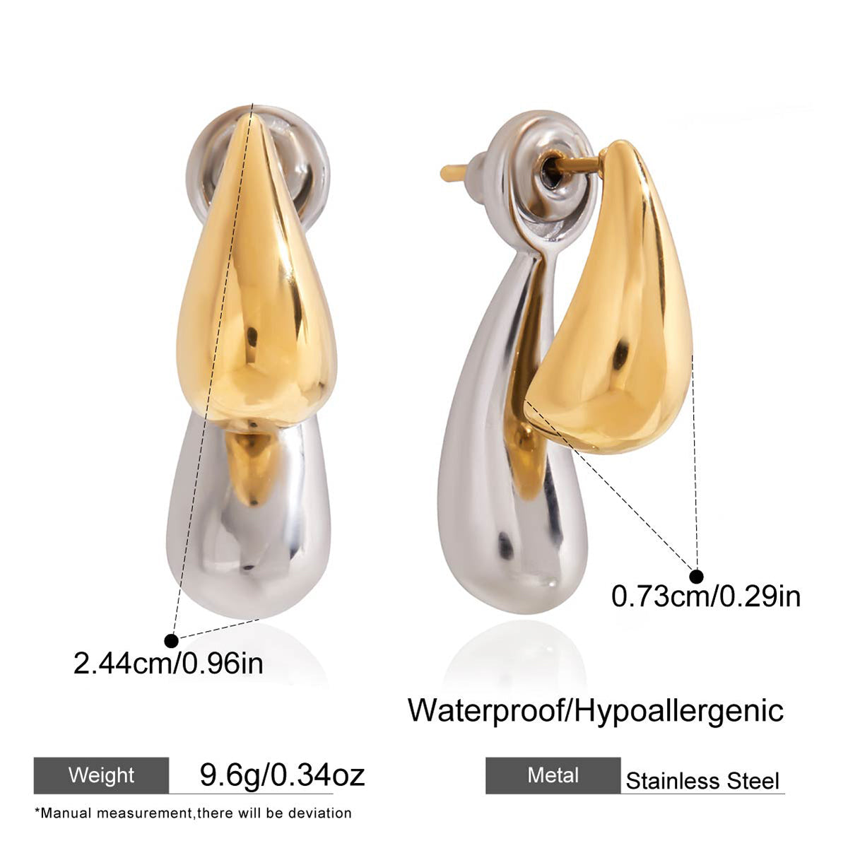 The Eclipse Two-Tone Drop Earrings
