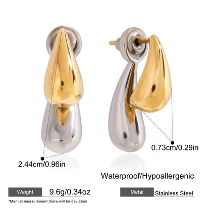 The Eclipse Two-Tone Drop Earrings