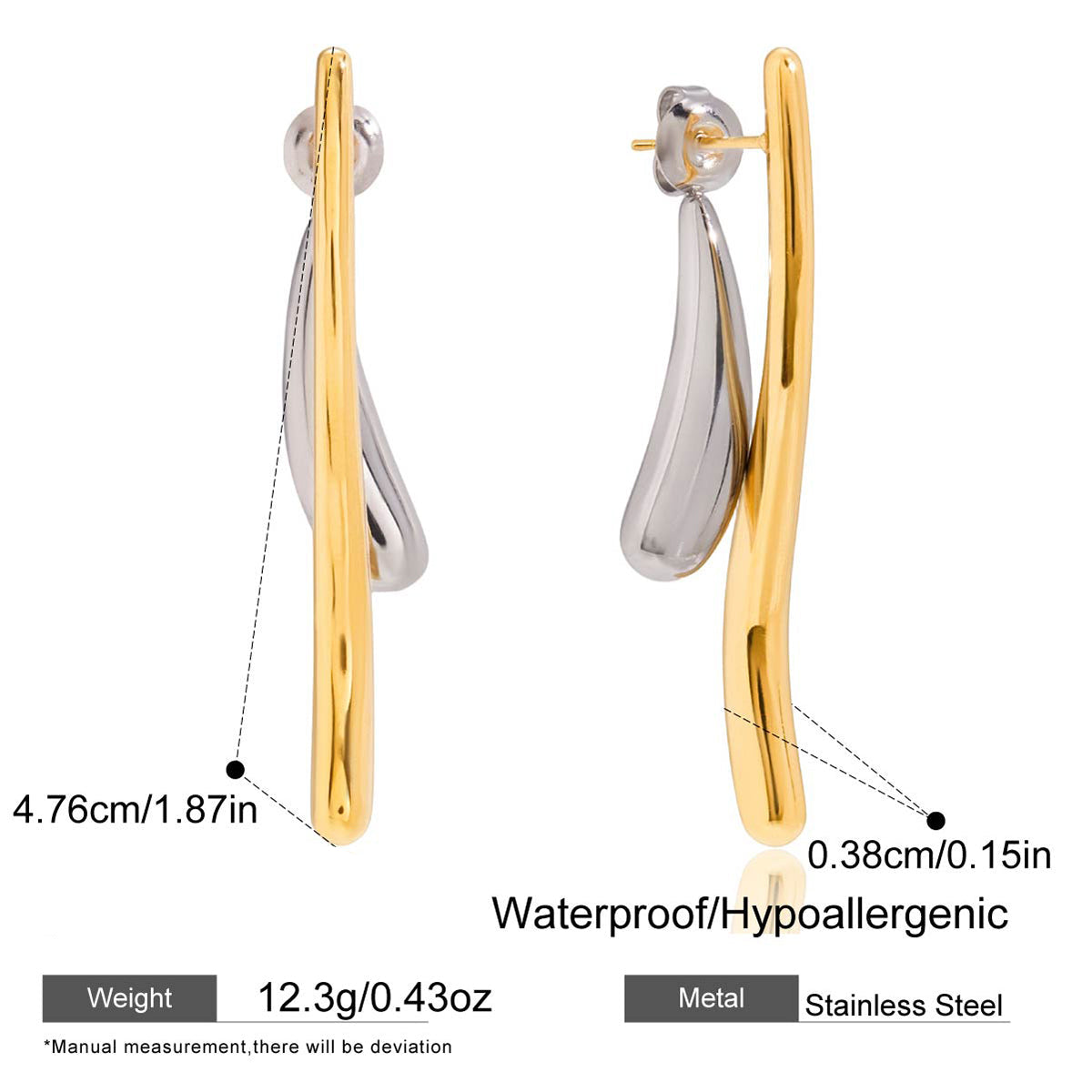 Gilded Horizon Drop Studs