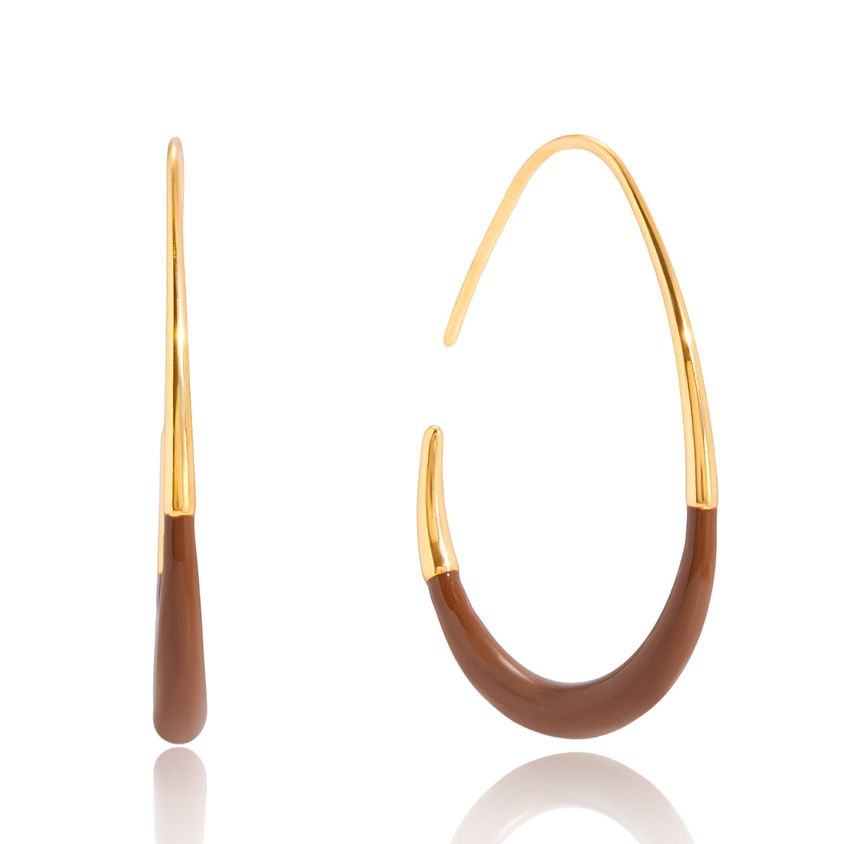 Sienna Two-Tone Tapered Hoops