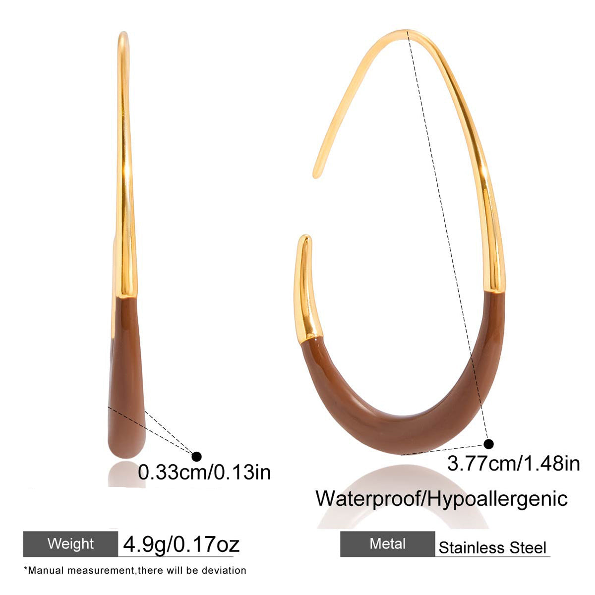 Sienna Two-Tone Tapered Hoops