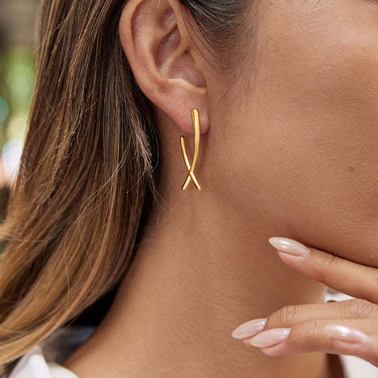Ethereal Cross-Curve Studs
