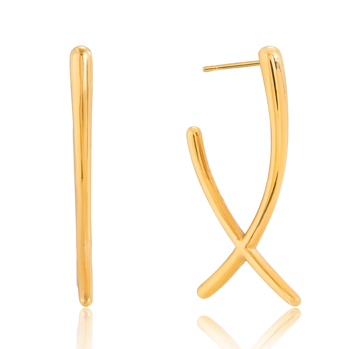 Ethereal Cross-Curve Studs