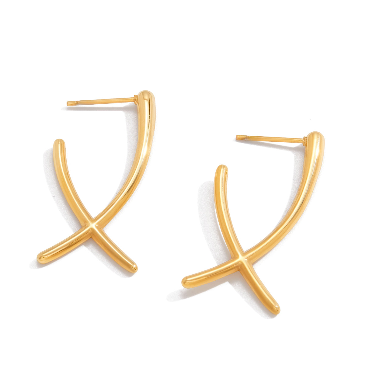 Ethereal Cross-Curve Studs