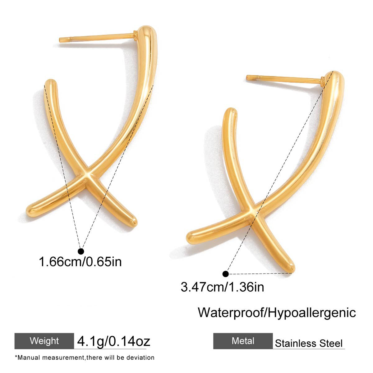 Ethereal Cross-Curve Studs