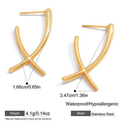Ethereal Cross-Curve Studs