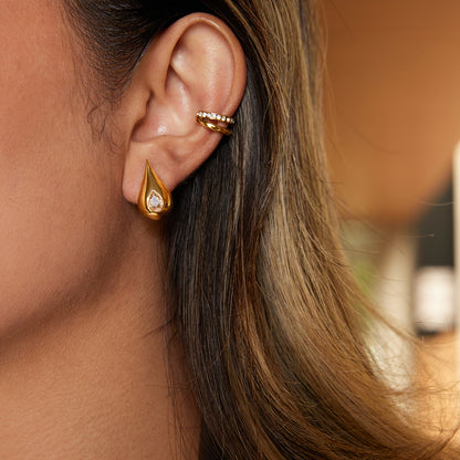 Droplet Halo Inset Earrings