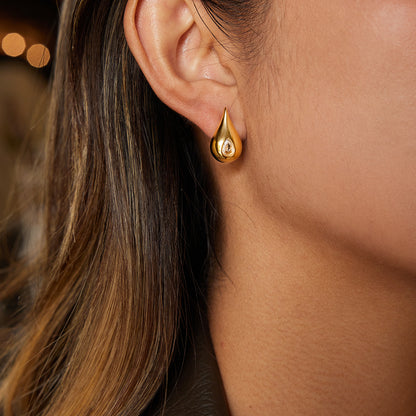 Droplet Halo Inset Earrings