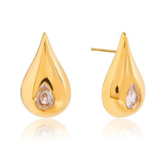 Droplet Halo Inset Earrings