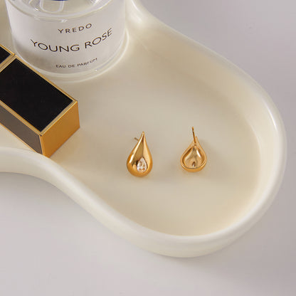 Droplet Halo Inset Earrings