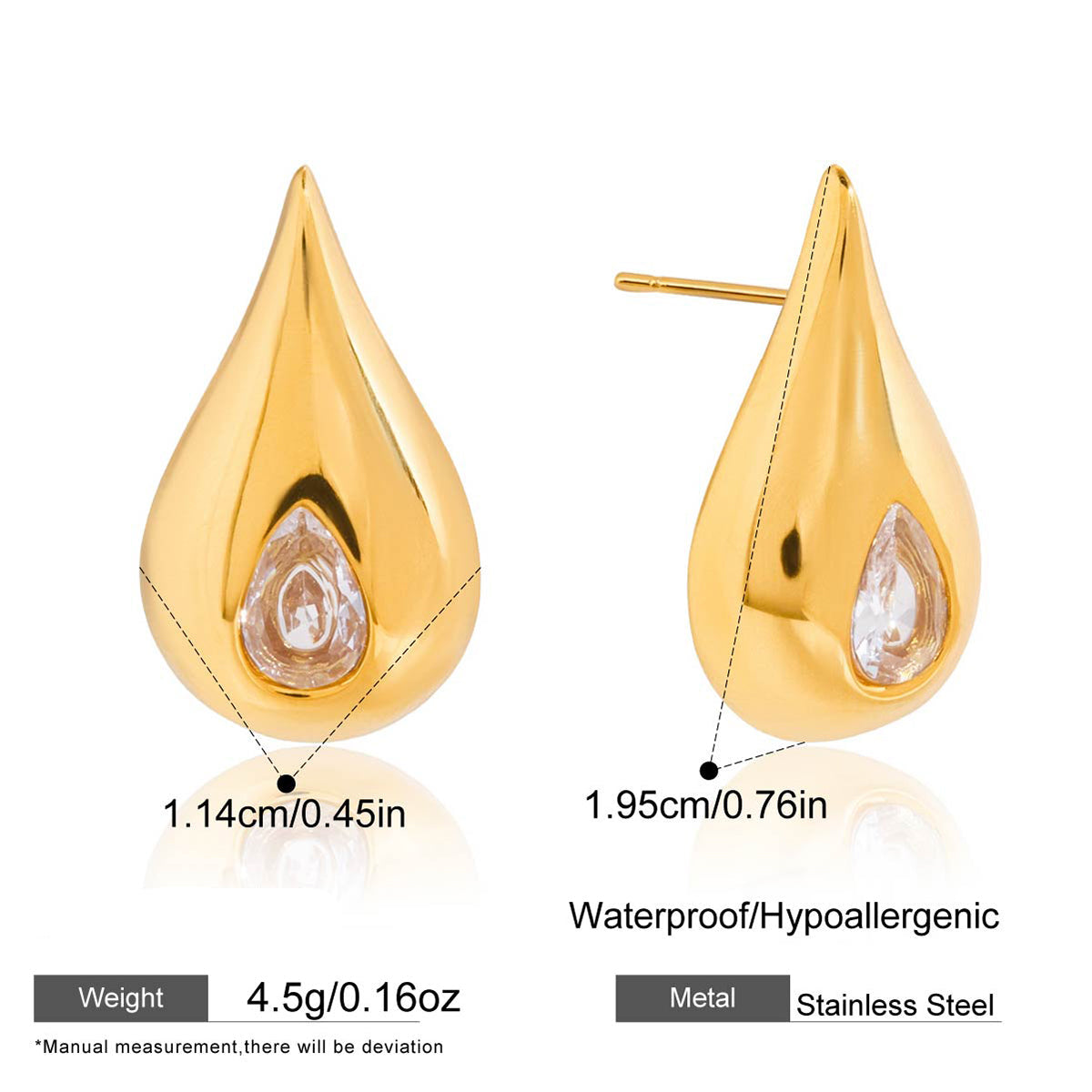 Droplet Halo Inset Earrings