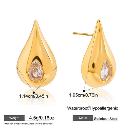 Droplet Halo Inset Earrings