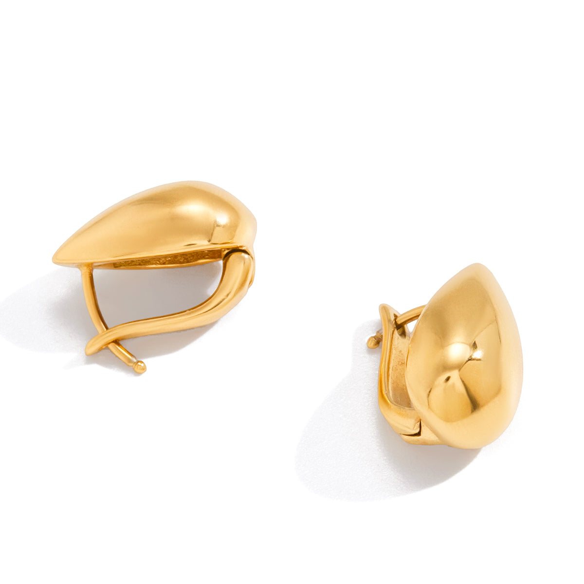 The Polished Teardrop Hoops