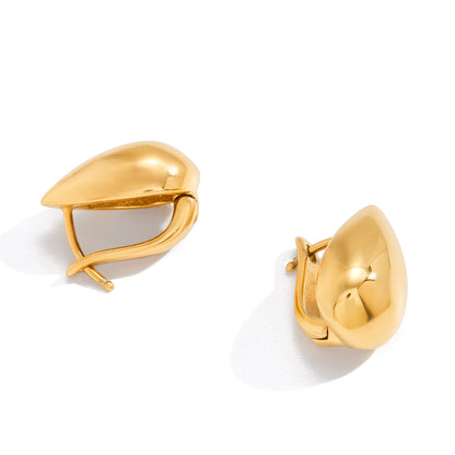 The Polished Teardrop Hoops