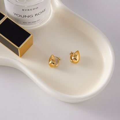 The Polished Teardrop Hoops