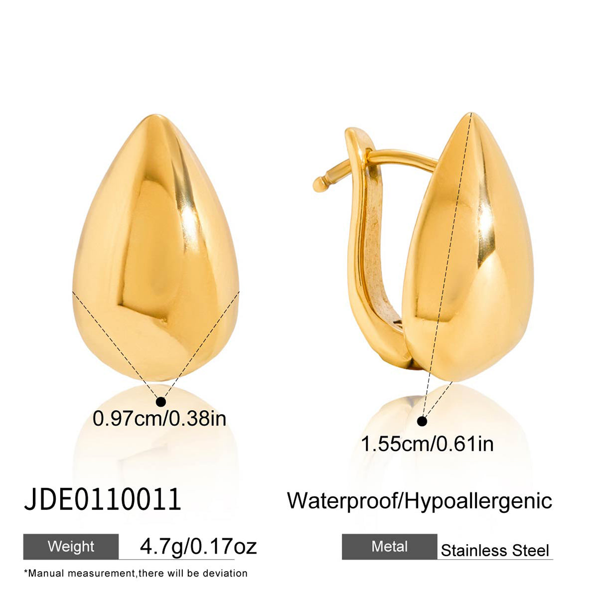 The Polished Teardrop Hoops