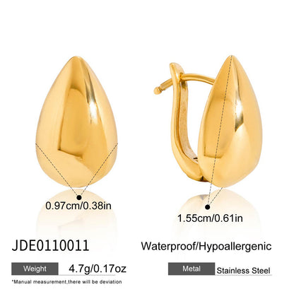 The Polished Teardrop Hoops