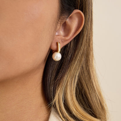 The Baguette & Pearl Hoops