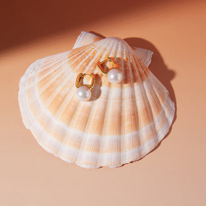 The Baguette & Pearl Hoops