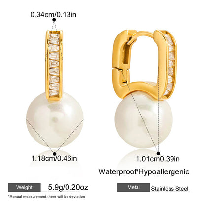 The Baguette & Pearl Hoops