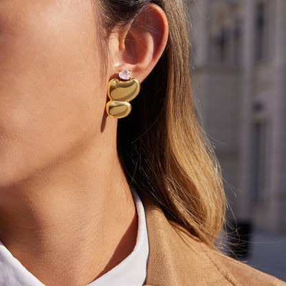 Liquid Gold "Cloud" Gemstone Earrings