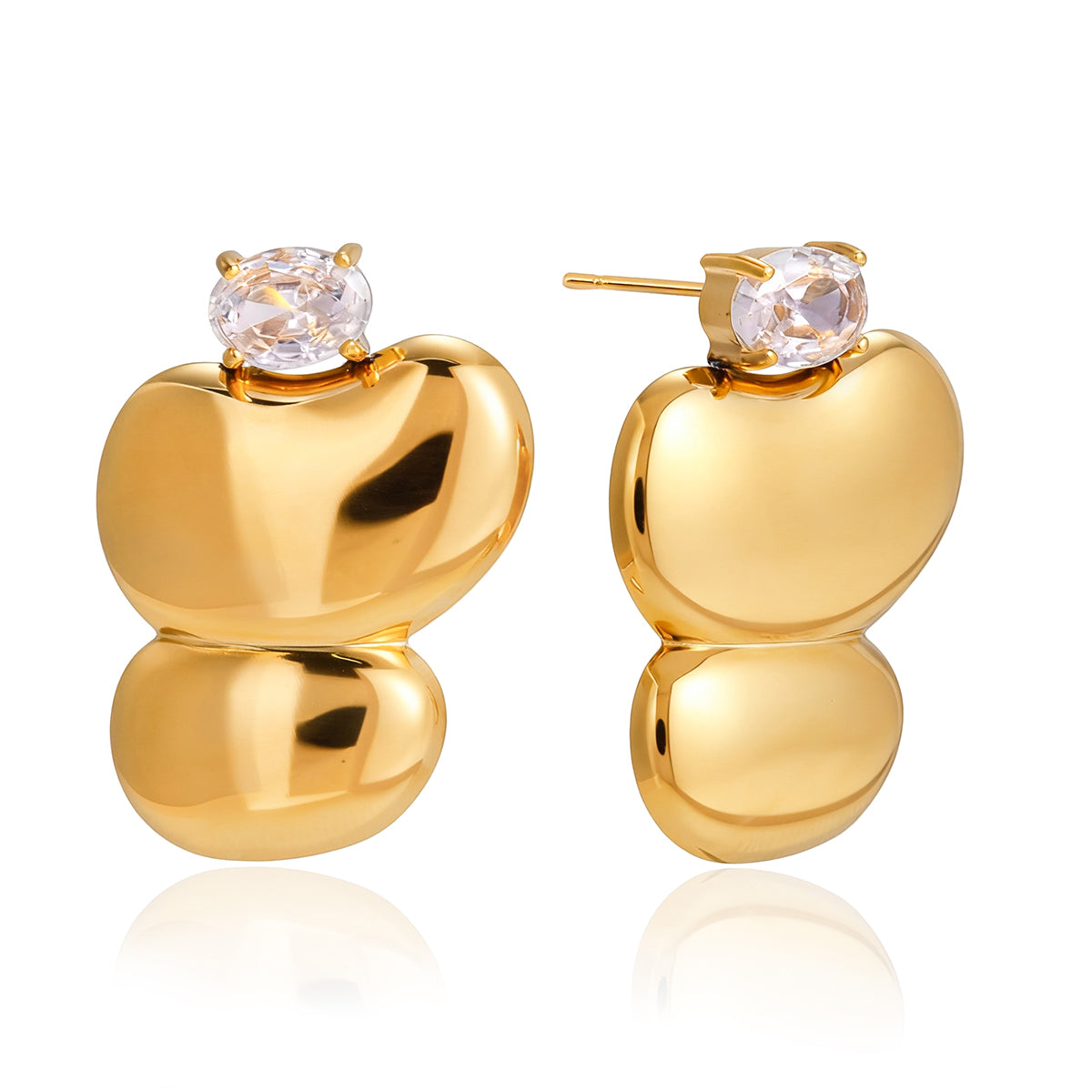 Liquid Gold "Cloud" Gemstone Earrings