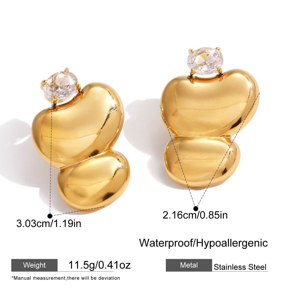 Liquid Gold "Cloud" Gemstone Earrings