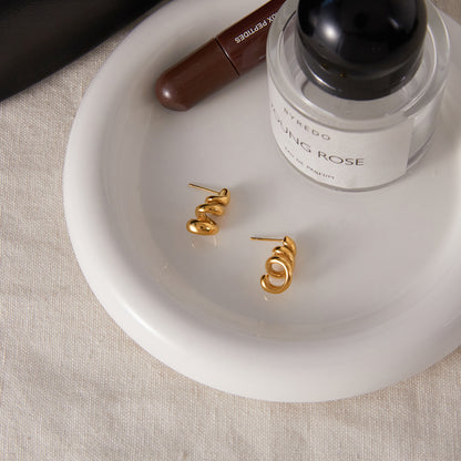 Twisted Sculptural Gold Stud Earrings