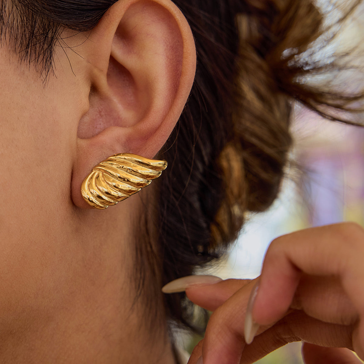 Chunky Twisted Dome Earrings