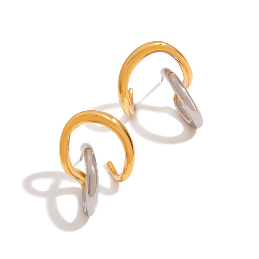 Gold & Silver Sculptural Hoops