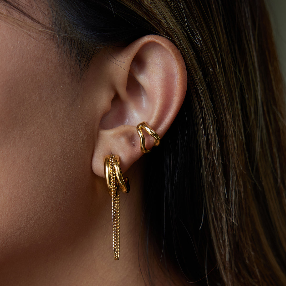 Gold Chain Drop Earrings