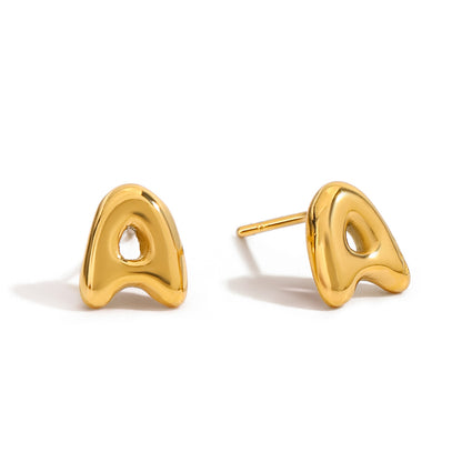 Puffy Letter Stud Earrings