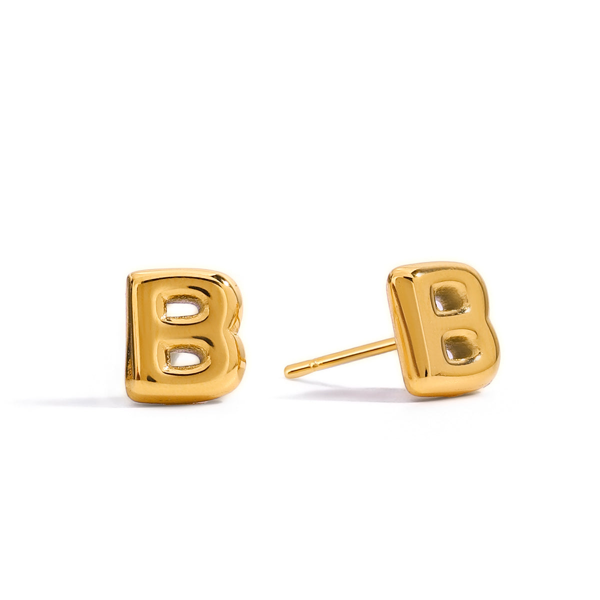 Puffy Letter Stud Earrings
