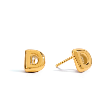 Puffy Letter Stud Earrings