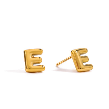 Puffy Letter Stud Earrings