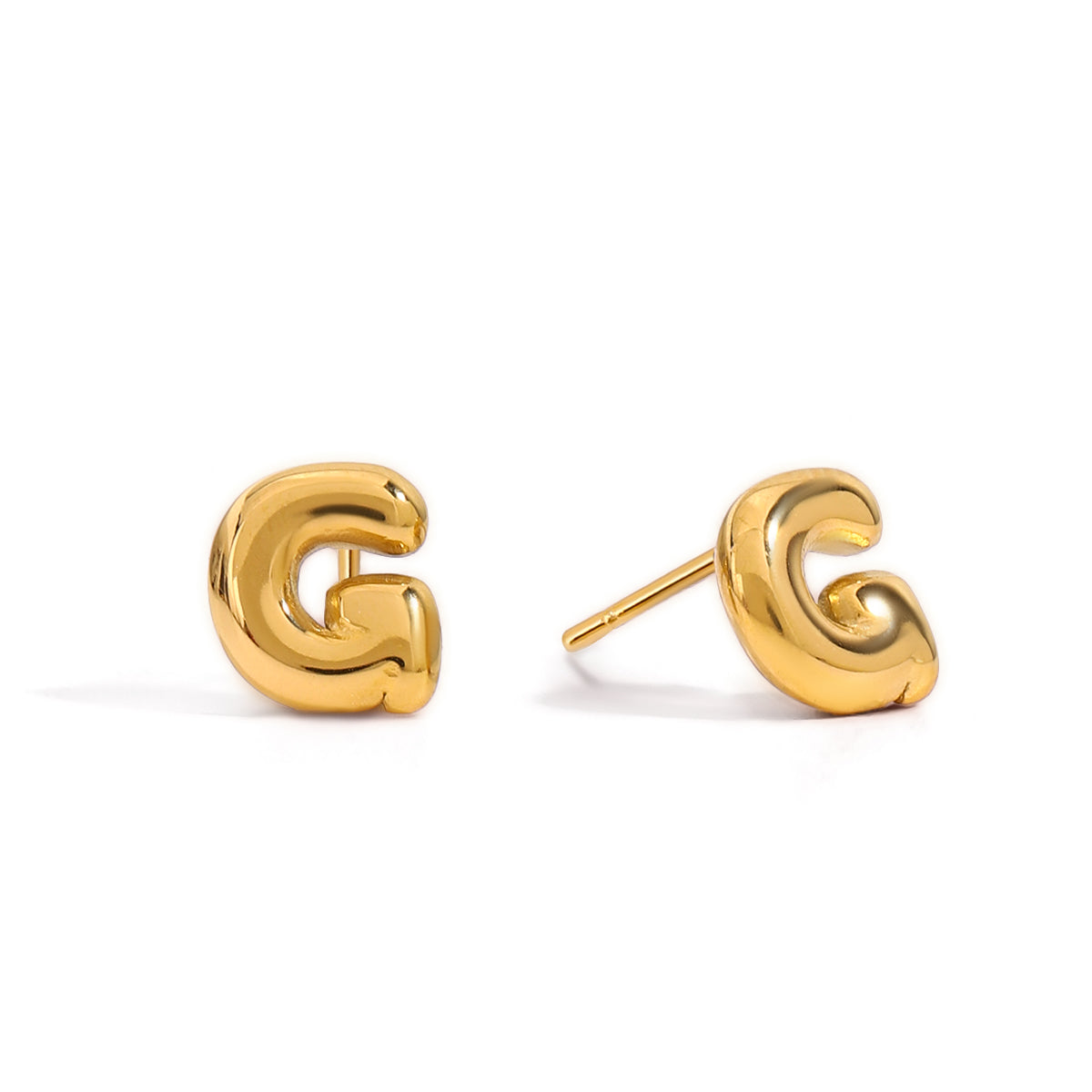 Puffy Letter Stud Earrings