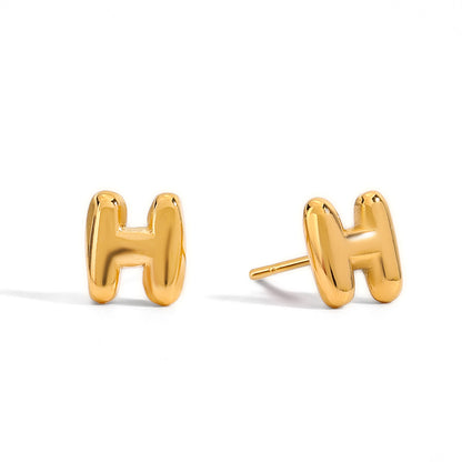 Puffy Letter Stud Earrings