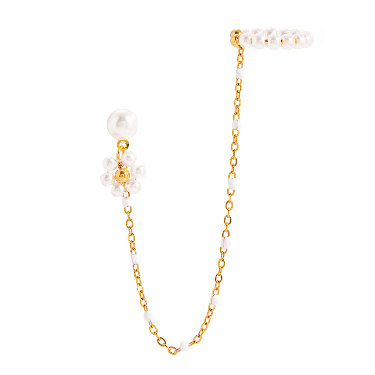 Florentine Pearl Flower Chain Cuff
