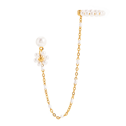 Florentine Pearl Flower Chain Cuff