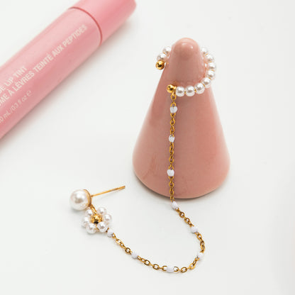 Florentine Pearl Flower Chain Cuff