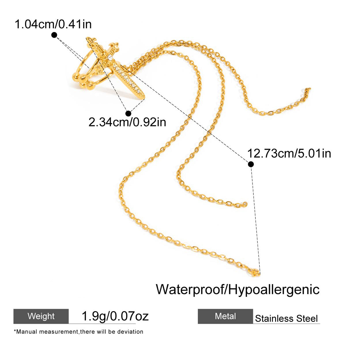 Celestial Cross Chain Ear Cuff