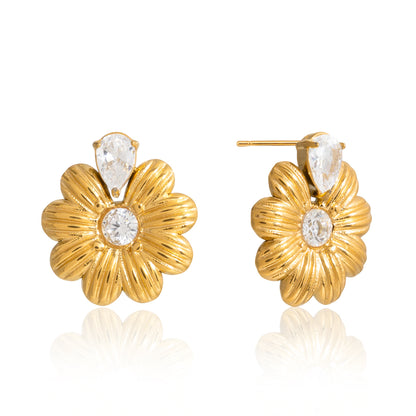 Aurora Bloom Drop Stud Earrings